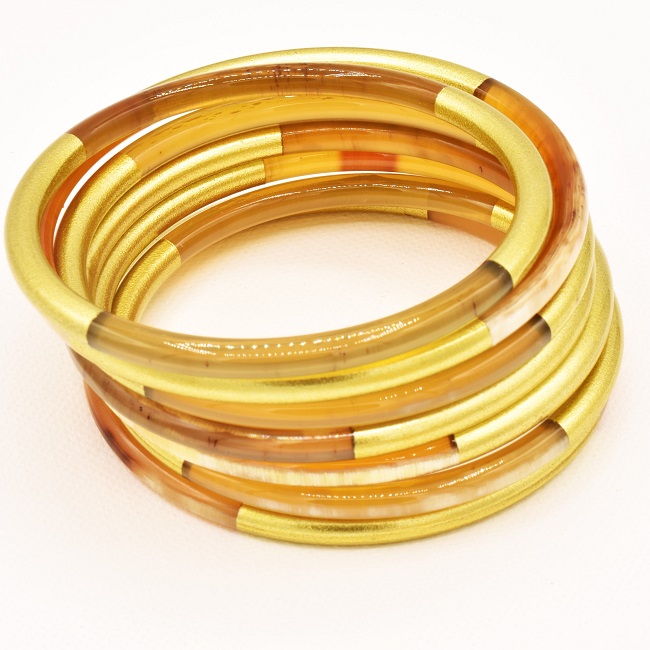 corne buffle jonc or jonc or pour un joli bracelet en corne