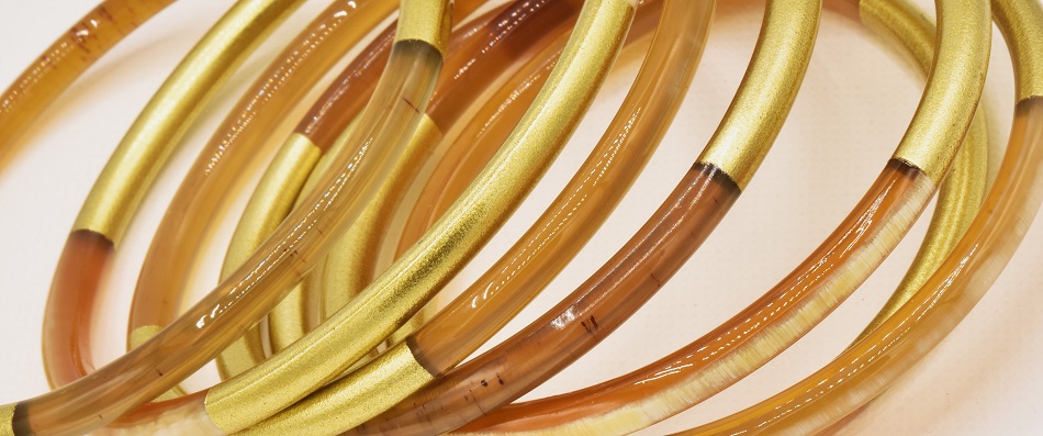 corne buffle jonc 1or jonc or pour un joli bracelet en corne
