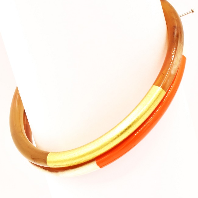 des jolis bracelets en corne de buffle orange des jolis bracelets en corne de buffle orange