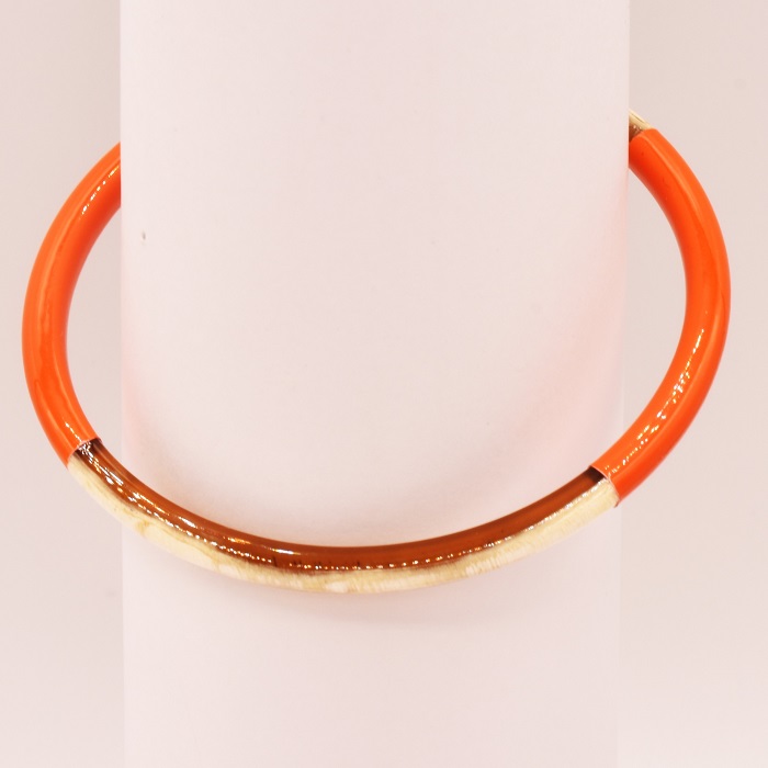 bracelet en corne de buffle douce orange