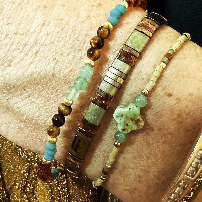 trio de bracelets pierre et perles miyuki